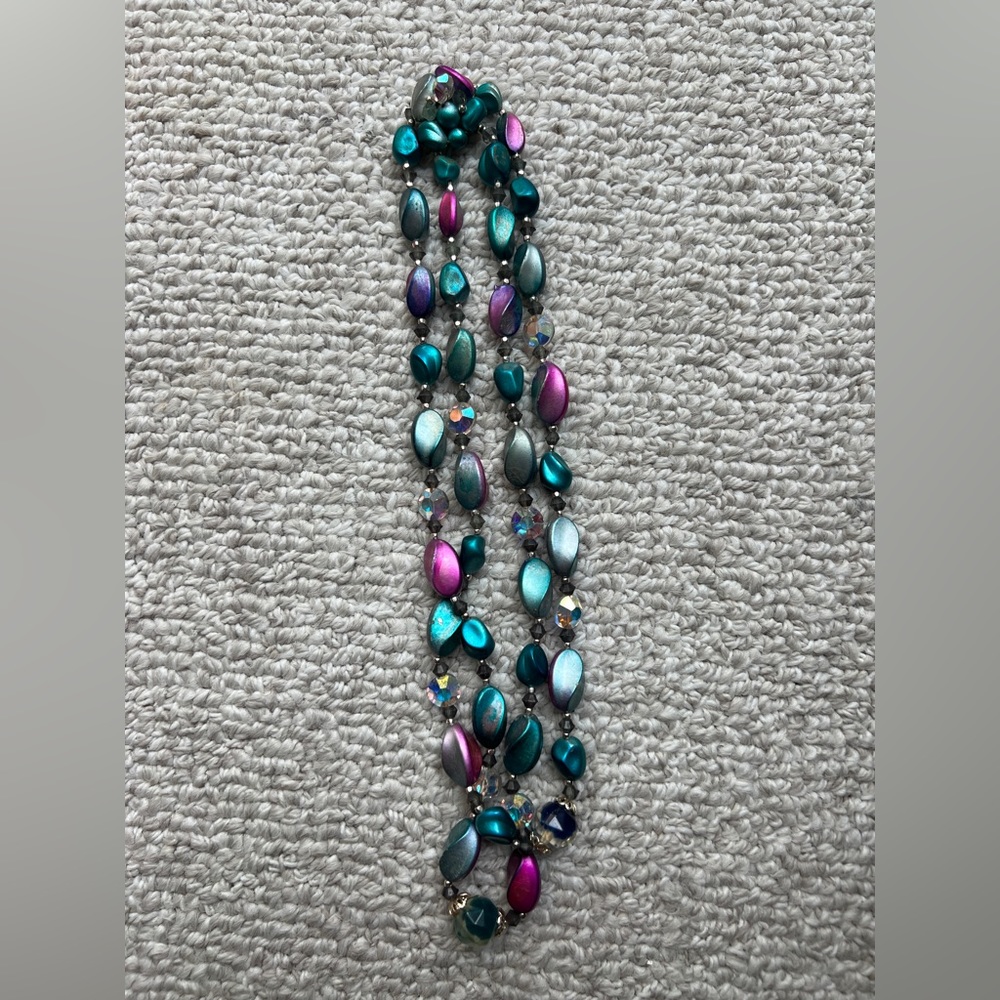 Vintage necklace jewel tones
